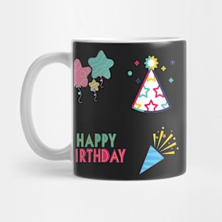 Happy Birthday 4 pk Stickers Collection Mug